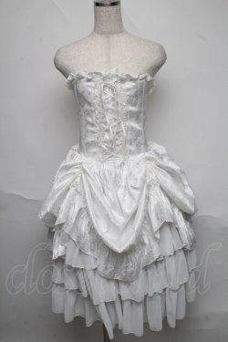 画像1: ATELIER PIERROT / バッスルコルセットドレス  白 S-25-06-19-1009-EL-SK-HR-ZS