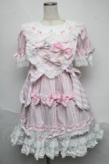 画像1: BABY,THE STARS SHINE BRIGHT / Patissiere Bonbon Ribbonワンピース  ピンク S-25-06-19-1011-BA-OP-HR-ZS (1)