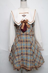 Amavel / クラシカルチェックセーラーワンピース  イエロー S-25-06-19-1014-CA-OP-AS-ZS