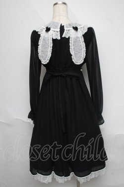 画像2: BABY,THE STARS SHINE BRIGHT / うさくみゃちゃんのdreamyシフォンワンピース  黒ｘ白 S-25-06-19-1020-BA-OP-HR-ZS