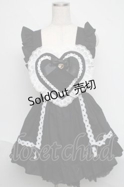 画像1: BABY,THE STARS SHINE BRIGHT / ハートエプロン  黒ｘ白 S-25-06-19-1021-BA-TO-HR-ZS