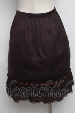 画像2: axes femme / レース重ねペチスカート  ブラウン S-25-06-19-1024-AX-SK-AS-ZS