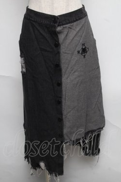 画像1: NieR Clothing / デニム変形スカート  グレー S-25-06-19-1025-PU-SK-HR-ZS