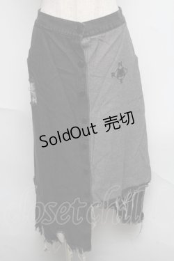 画像1: NieR Clothing / デニム変形スカート  グレー S-25-06-19-1025-PU-SK-HR-ZS