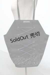 Moi-meme-Moitie / 編み上げ棺トートバッグ  黒 S-25-06-19-009-MO-BG-HR-ZS