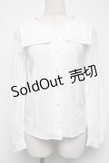 E hyphen world gallery / セーラーブラウス  白 S-25-06-19-013-LO-BL-AS-ZS