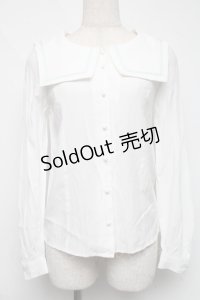 E hyphen world gallery / セーラーブラウス  白 S-25-06-19-013-LO-BL-AS-ZS