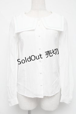 画像1: E hyphen world gallery / セーラーブラウス  白 S-25-06-19-013-LO-BL-AS-ZS