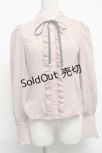 EATME / ラッフルシャツカラーブラウス  ベージュ S-25-06-19-024-LO-BL-AS-ZS