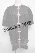 jouetie / チャイナブラウス  黒ｘピンク S-25-06-19-026-EL-BL-AS-ZS