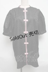 jouetie / チャイナブラウス  黒ｘピンク S-25-06-19-026-EL-BL-AS-ZS