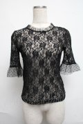 MILK / レーストップス  黒 S-25-06-19-029-ML-BL-AS-ZS