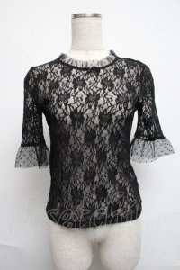 MILK / レーストップス  黒 S-25-06-19-029-ML-BL-AS-ZS