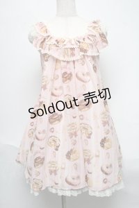 Angelic Pretty / Melty Creamドーナツラウンドジャンパースカート  ピンク S-25-06-19-033-AP-OP-AS-ZS