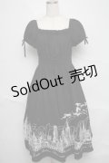 Moi-meme-Moitie / サイレントムーンプリントロングワンピース(2011) 2 ブラック×ホワイト S-25-06-20-042-MO-OP-SZ-ZS
