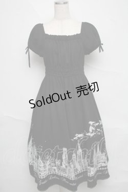 画像1: Moi-meme-Moitie / サイレントムーンプリントロングワンピース(2011) 2 ブラック×ホワイト S-25-06-20-042-MO-OP-SZ-ZS
