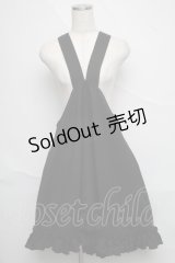 Na+H / 後ろ下がりジャンパースカート  黒 S-25-06-20-053-PU-PA-HR-ZS