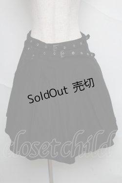 画像1: Ozz oneste / ウエスト2連ベルトフレアスカート  黒 S-25-06-20-058-OO-SK-HR-ZS
