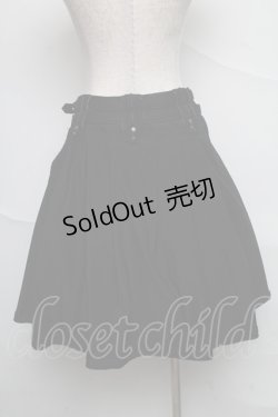 画像2: Ozz oneste / ウエスト2連ベルトフレアスカート  黒 S-25-06-20-058-OO-SK-HR-ZS