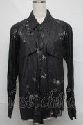 h.NAOTO / プリントコーティングシャツ  黒 S-25-06-20-019-HN-TS-HR-ZS