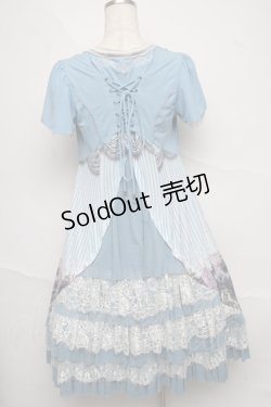 画像2: Ozz oneste / トルソープリントボレロ重ね風ワンピース  サックス S-25-06-20-027-OO-OP-AS-ZS