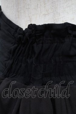 画像3: OZZ ANGELO / 薔薇刺繍配色フリルスカート  黒ｘ青 S-25-06-21-052-OO-SK-AS-ZS
