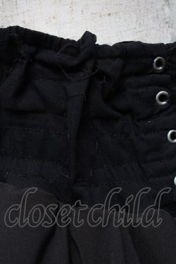 画像4: OZZ ANGELO / 薔薇刺繍配色フリルスカート  黒ｘ青 S-25-06-21-052-OO-SK-AS-ZS