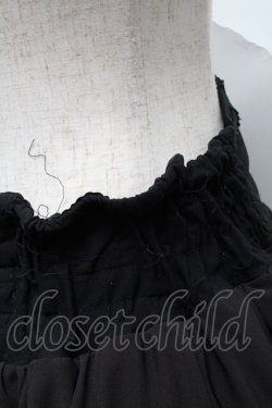 画像5: OZZ ANGELO / 薔薇刺繍配色フリルスカート  黒ｘ青 S-25-06-21-052-OO-SK-AS-ZS