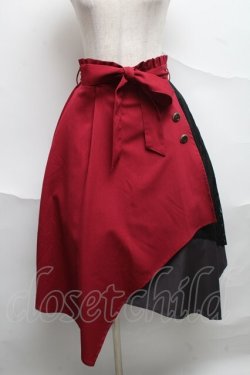画像1: axes femme POETIQUE / 連ボタンイレヘムスカート  赤 S-25-06-21-055-AX-SK-HR-ZS