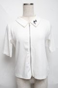 axes femme / 刺繍入ダブルジップトップス  白 S-25-06-21-017-AX-TO-HR-ZS