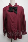 axes femme / タイ付ロングシャツ  ボルドー S-25-06-21-022-AX-BL-HR-ZS
