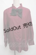 axes femme / タイ付ロングシャツ  ボルドー S-25-06-21-022-AX-BL-HR-ZS