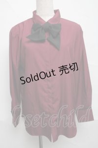axes femme / タイ付ロングシャツ  ボルドー S-25-06-21-022-AX-BL-HR-ZS