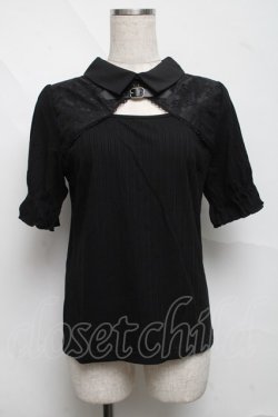 画像1: axes femme / ベルト付リブトップス  黒 S-25-06-21-027-AX-TO-HR-ZS