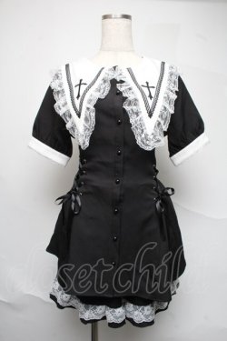 画像1: MA*RS / スピンドル付きクロス刺繍セットアップ  黒 S-25-06-22-046-EL-SK-HR-ZS