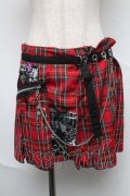 h.ANARCHY / チェック柄デコスカート  赤 S-25-06-22-056-HN-SK-SZ-ZS