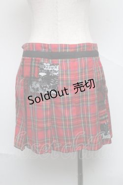 画像2: h.ANARCHY / チェック柄デコスカート  赤 S-25-06-22-056-HN-SK-SZ-ZS