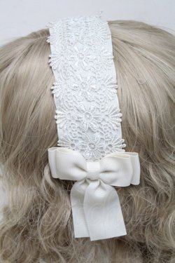 画像2: m petit by misako / レースリボンカチューシャ  白 S-25-06-22-006-LO-AC-AS-ZS