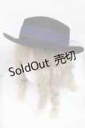 Moi-meme-Moitie / レースxリボンハット  黒ｘ青 S-25-06-22-008-MO-AC-HR-ZS