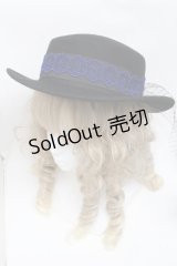 Moi-meme-Moitie / レースxリボンハット  黒ｘ青 S-25-06-22-008-MO-AC-HR-ZS