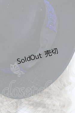 画像4: Moi-meme-Moitie / レースxリボンハット  黒ｘ青 S-25-06-22-008-MO-AC-HR-ZS