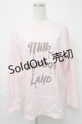 MILKBOY / ロゴTシャツ  ピンク S-25-06-22-015-MB-TO-AS-ZS