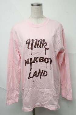 画像1: MILKBOY / ロゴTシャツ  ピンク S-25-06-22-015-MB-TO-AS-ZS