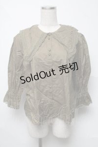 Perla nell' ostrica / コットンパフブラウス  カーキ S-25-06-22-023-EL-BL-AS-ZT051