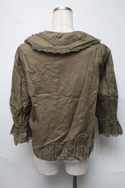 画像2: Perla nell' ostrica / コットンパフブラウス  カーキ S-25-06-22-023-EL-BL-AS-ZS