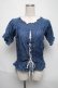 画像1: axes femme / デニムオフショルトップス  紺 S-25-06-22-025-AX-TO-ET-ZS (1)