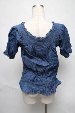 画像2: axes femme / デニムオフショルトップス  紺 S-25-06-22-025-AX-TO-ET-ZS