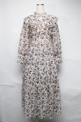 An MILLE / 花柄ワンピース  オフｘグレー S-25-06-22-036-EL-OP-AS-ZS