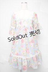 LIZ LISA / 花柄シフォンチュニック  ブルー S-25-06-22-040-LO-TO-AS-ZS