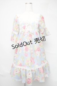 LIZ LISA / 花柄シフォンチュニック  ブルー S-25-06-22-040-LO-TO-AS-ZS